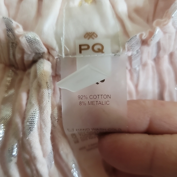 PQ Swim Briar Colorblock Tiered Maxi Cover Up Dress M/L Pink Metallic - Picture 8 of 9